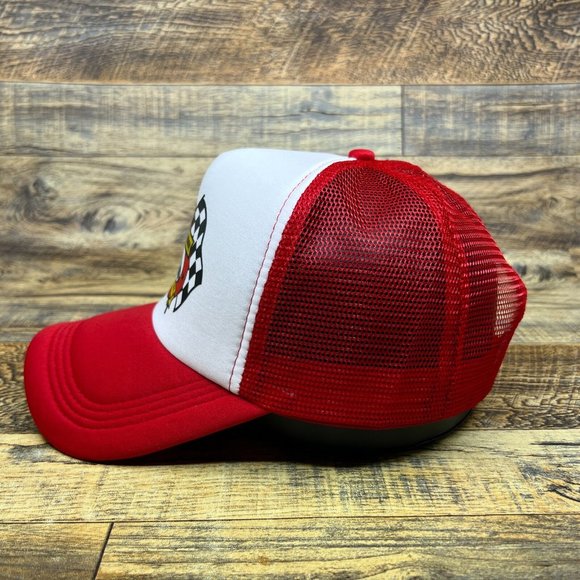 Five Mile Point Speedway Mens Trucker Hat Red Snapback Binghamton NY Race Track - Picture 3 of 7